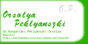 orsolya peklyanszki business card